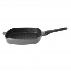 Grill pan with detachable handle grey 28 cm