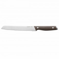 Bread knife with dark wooden handle 20 cm