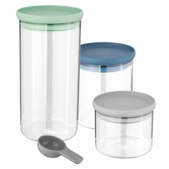 3-pc set glass food containers