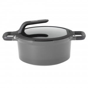 Covered stay-cool stockpot grey 24 cm