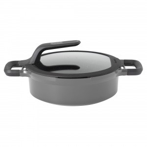 Covered stay-cool 2-handle sauté pan grey 24 cm