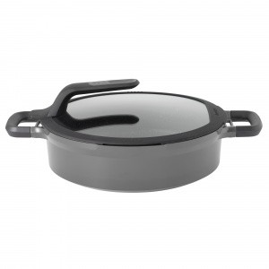 Covered stay-cool 2-handle sauté pan grey 28cm