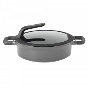 Covered stay-cool 2-handle sauté pan grey 26 cm