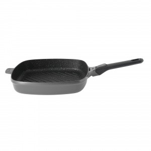 Grill pan with detachable handle grey 28 cm