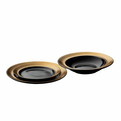 3-pc plate set black