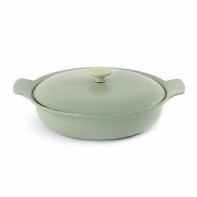 Covered sauté pan cast iron green 28 cm