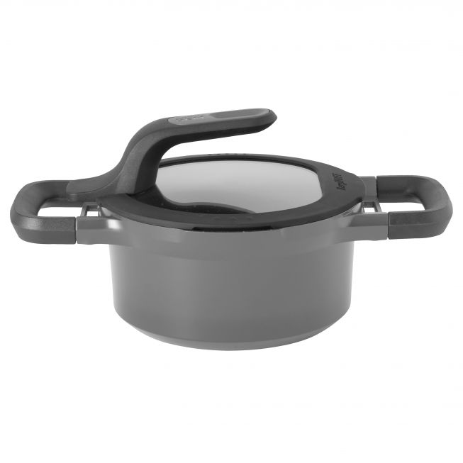 zoom Verlenen kreupel Kookpot met deksel en hittebestendig handvat grijs 16 cm | Officiële  BergHOFF Outlet